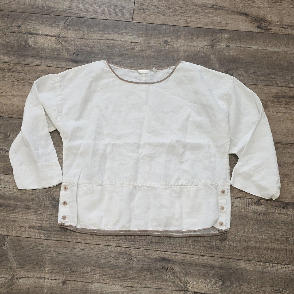 Kleen 100% Linen 3/4 Sleeve Top Blouse